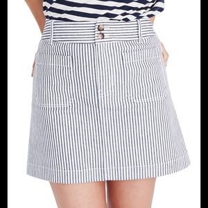 Madewell Stretch A-Line Mini Skirt Navy Stripe